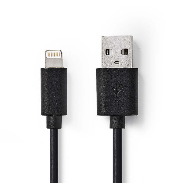 Nedis CCGW39300BK20 Sync And Charge-kabel Apple Lightning 8-pins Male - Usb-a Male 2,0 M Zwart