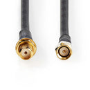 Nedis CSGP02400BK150 Antennekabel Sma Male Sma Female Verguld 50 Ohm Dubbel Afgeschermd 15.0 M Rond