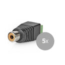 Nedis CCTVCF40BK5 Cctv-beveiligingsconnector 5x 2-aderig Naar Rca Female