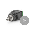 Nedis CCTVCM40BK5 Cctv-beveiligingsconnector 5x 2-aderig Naar Rca Male