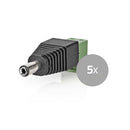 Nedis CCTVCM11BK5 Cctv-beveiligingsconnector 5x 2-aderig Naar Dc Female 5,5 X 2,1 Mm