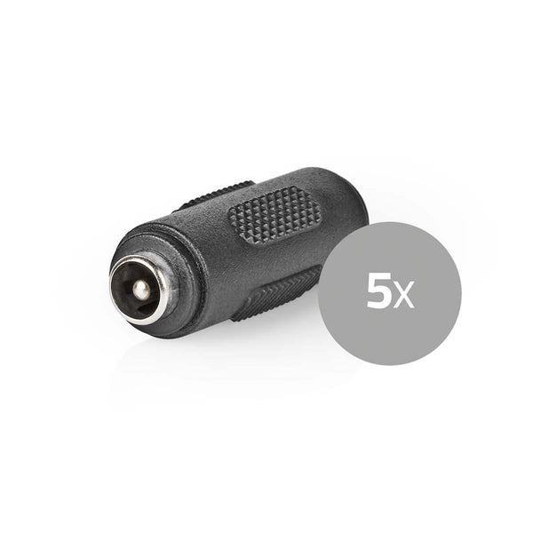 Nedis CCTVCF60BK5 Cctv-beveiligingsconnector 5x Gender Changer Dc Female 5,5 X 2,1 Mm