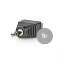 Nedis CCTVCM50BK5 Cctv-beveiligingsconnector 5x 3-aderige Naar 3,5 Mm Male