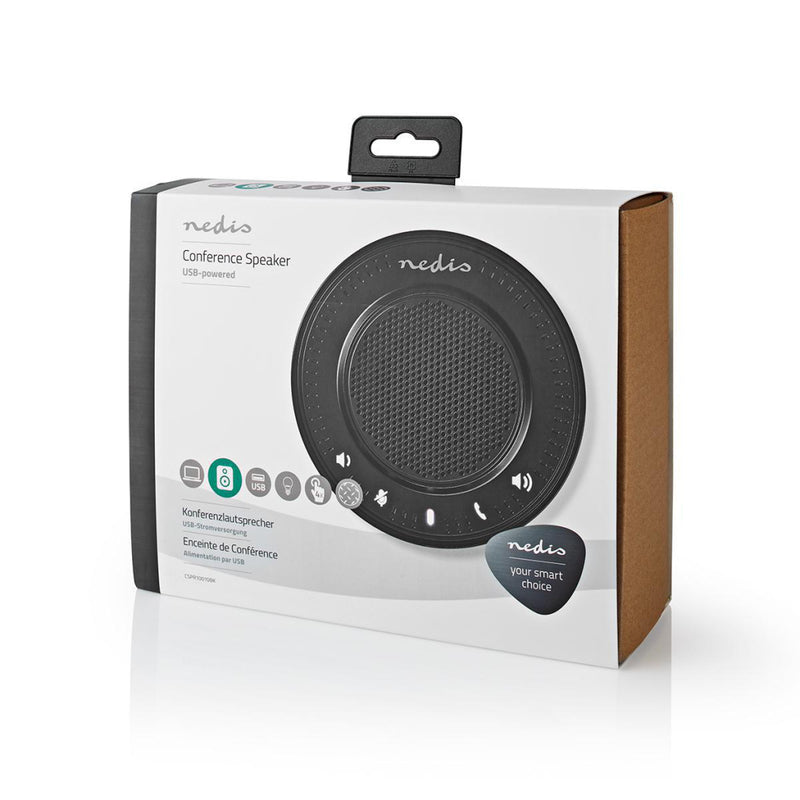 Nedis CSPR10010BK Conference Speaker 2.5 W Touch-bediening Usb-gevoed Zwart