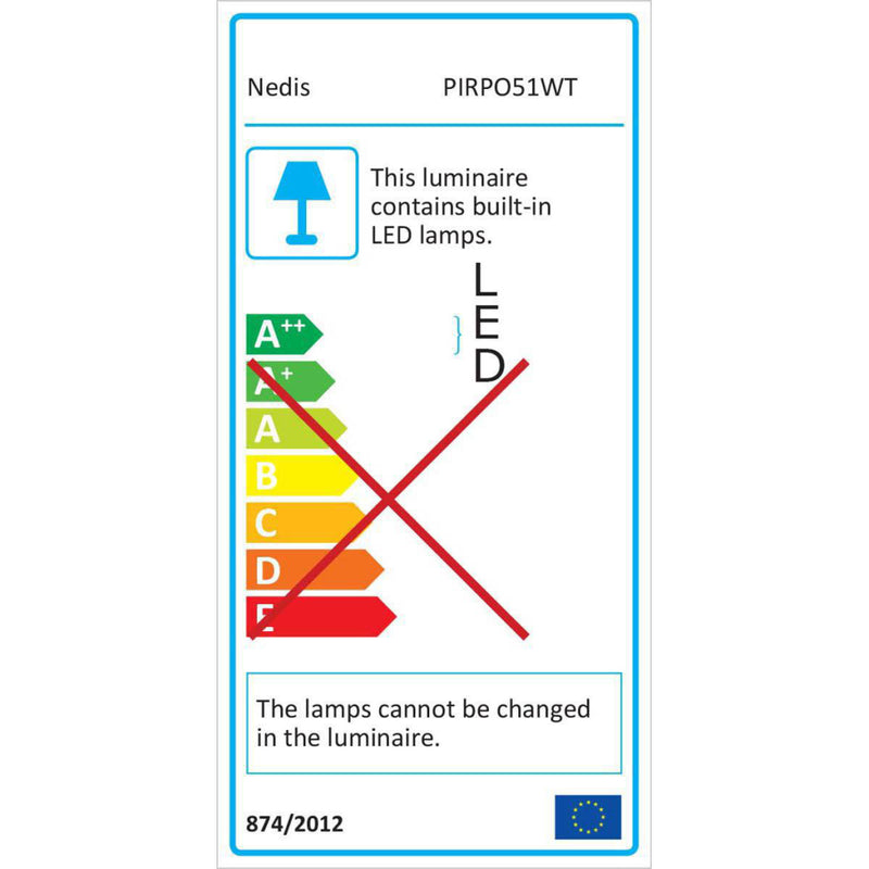 Nedis PIRPO51WT Led Plafondlicht Met Sensor En Noodaccu 16 W Veiligheidslicht 3 Uur Voor Buiten - I