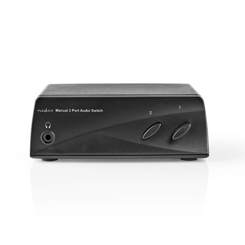 Nedis ASWI2402BK Analoge Audioswitch 2x Rca Stereo-ingang 1x Rca Stereo-uitgang + Koptelefoon-uitga