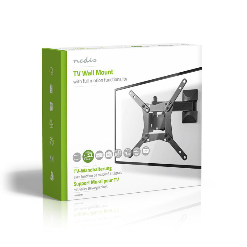 Nedis TVWM31BK Full Motion Tv Wall Mount 10 - 32&quot; Max. 30 Kg 3 Scharnierpunten