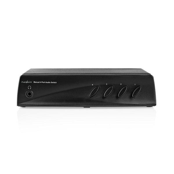 Nedis ASWI2414BK Analoge Audioswitch 4x (2x Rca Stereo Female) - 1x Rca Stereo Female + Uitgang Kop