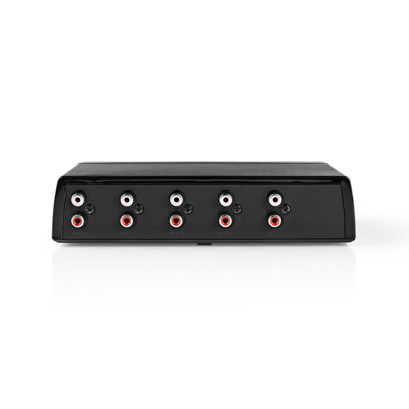 Nedis ASWI2414BK Analoge Audioswitch 4x (2x Rca Stereo Female) - 1x Rca Stereo Female + Uitgang Kop