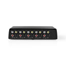 Nedis VSWI2404BK Av-switch 4x (rwy) + 4x S-video - 1x Rca (rwy) + Uitgang Koptelefoon Female Zwart