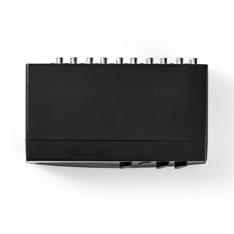 Nedis VSWI2404BK Av-switch 4x (rwy) + 4x S-video - 1x Rca (rwy) + Uitgang Koptelefoon Female Zwart