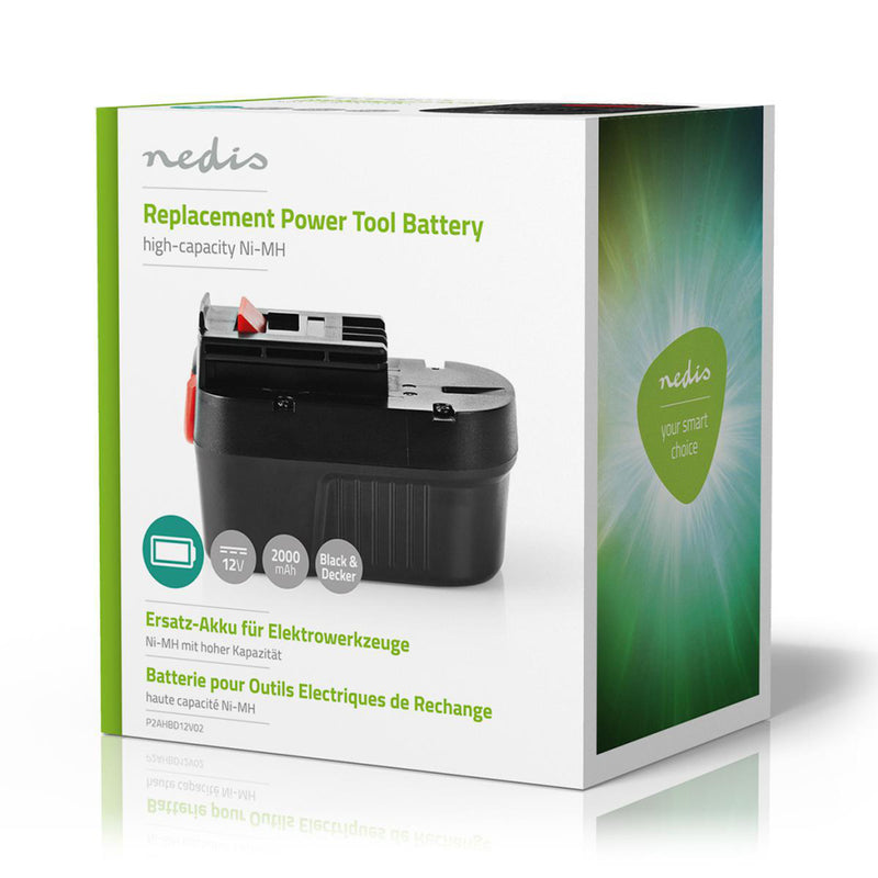 Nedis P2AHBD12V02 Powertool-accu Nimh 12 V 2 Ah 24 Wh Vervanging Voor Black &amp; Decker
