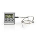 Nedis KATH104SS Vleesthermometer 0 - 250 &deg;c Digitaal Display Timer