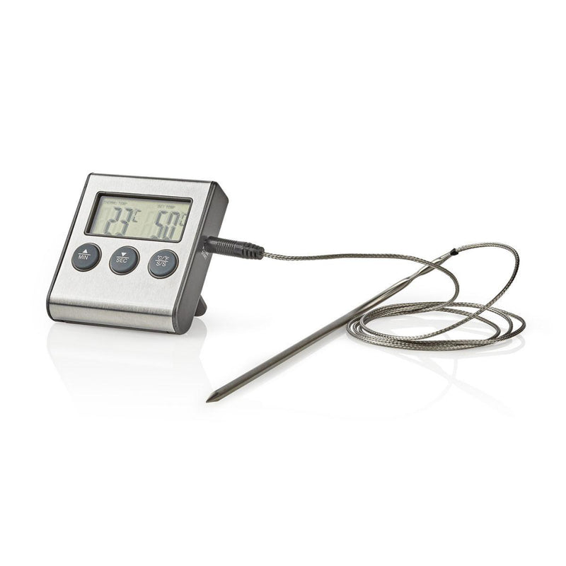 Nedis KATH104SS Vleesthermometer 0 - 250 &deg;c Digitaal Display Timer