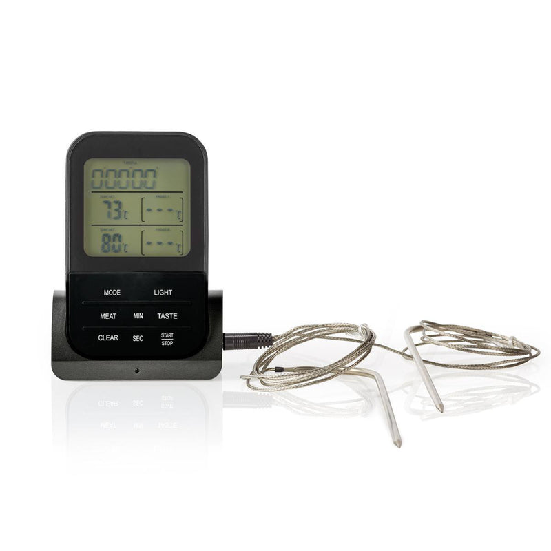 Nedis KATH107GY Draadloze Vleesthermometer 0 - 250 &deg;c Digitaal Display Timer