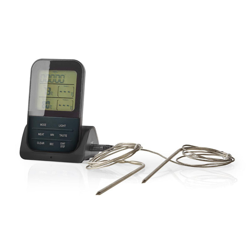 Nedis KATH107GY Draadloze Vleesthermometer 0 - 250 &deg;c Digitaal Display Timer