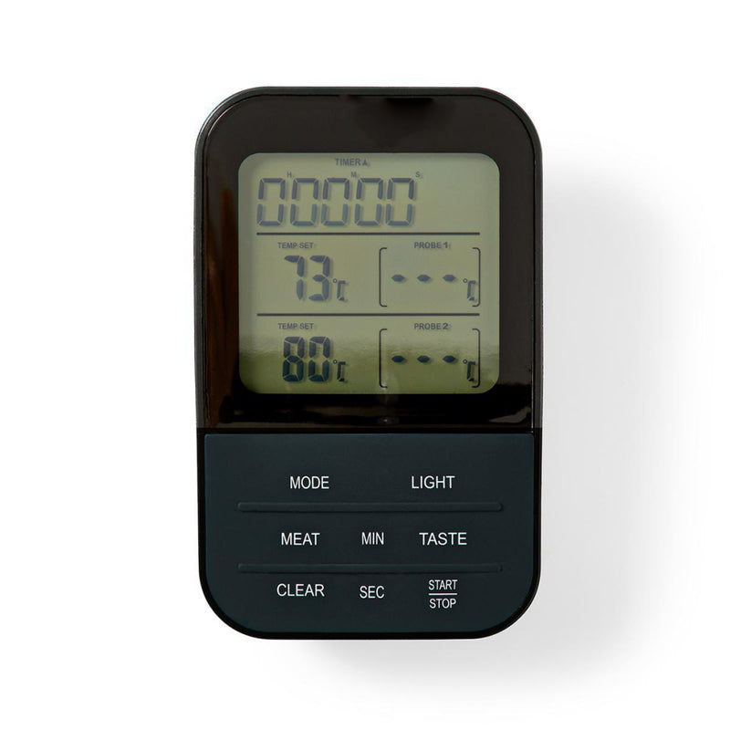 Nedis KATH107GY Draadloze Vleesthermometer 0 - 250 &deg;c Digitaal Display Timer