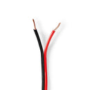 Nedis CABR1500BK250 Speaker-kabel 2x 1,50 Mm2 25,0 M Op Rol Zwart/rood