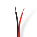Nedis CABR2500BK1000 Speaker-kabel 2x 2,50 Mm2 100 M Op Rol Zwart/rood