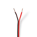 Nedis CAGW0750BK250 Speaker-kabel 2x 0,75 Mm2 25,0 M Folieverpakking Zwart/rood