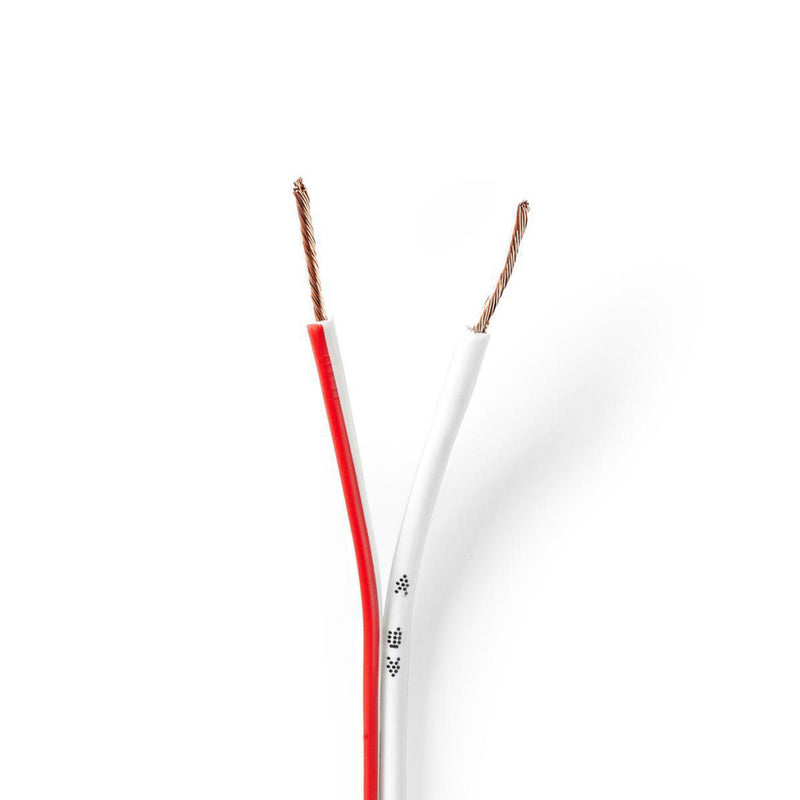 Nedis CAGW0750WT1000 Speaker-kabel 2x 0,75 Mm2 100 M Folieverpakking Wit