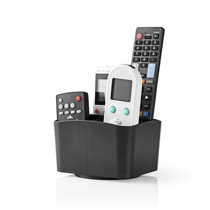 Nedis RCHD10BK Houder Voor Afstandsbedieningen 360&deg; Draaibaar 5 Compartimenten Zwart