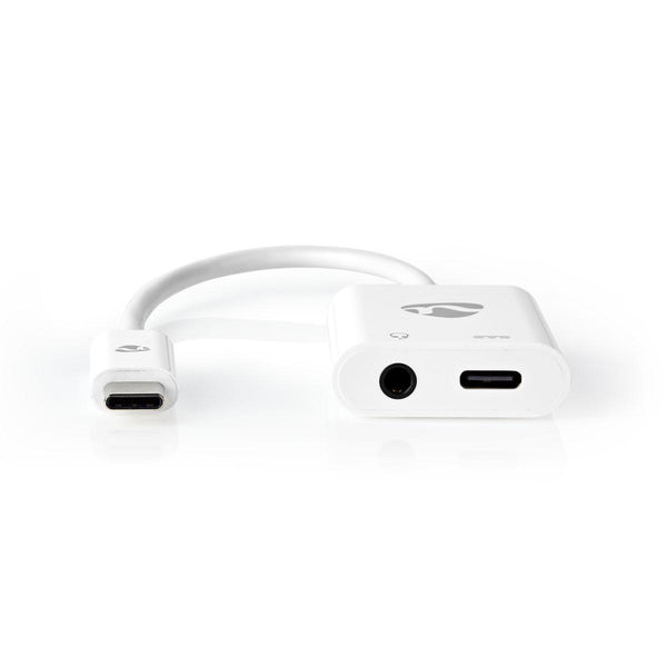 Nedis CCBP65955WT015 Usb-c Adapter Usb-c Male - 3,5 Mm Female + Usb-c Female 0,15 M Wit