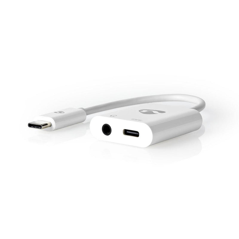 Nedis CCBP65955WT015 Usb-c Adapter Usb-c Male - 3,5 Mm Female + Usb-c Female 0,15 M Wit