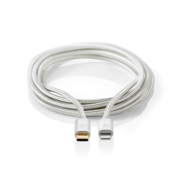 Nedis CCTB39650AL10 Apple Lightning-kabel Apple Lightning 8-pins Male - Usb-c 1,00 M Aluminium
