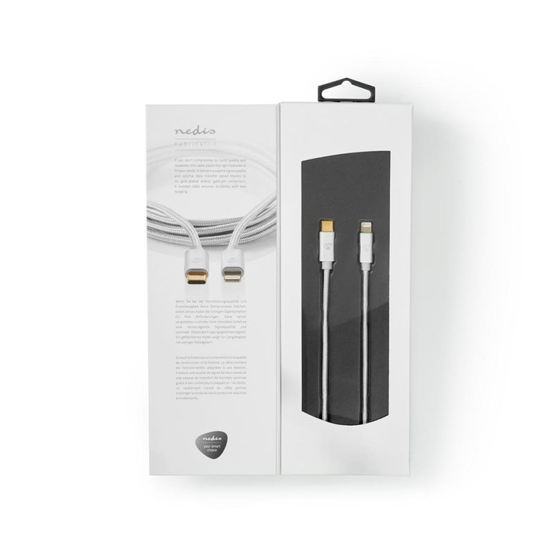 Nedis CCTB39650AL20 Apple Lightning-kabel Apple Lightning 8-pins Male - Usb-c 2,00 M Aluminium