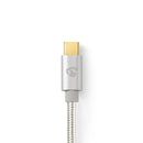 Nedis CCTB65940AL10 Usb-c Koptelefoon Adapterkabel Usb-c Male - 3,5 Mm Male 1,00 M Aluminium