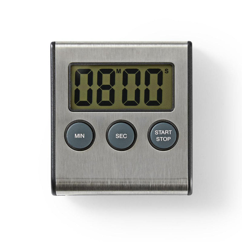 Nedis KATR103SS Keukentimer Digitaal Display Roestvrij Staal
