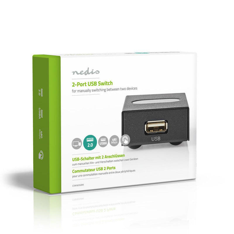 Nedis CSWI6002BK 2-port Usb Switch Black