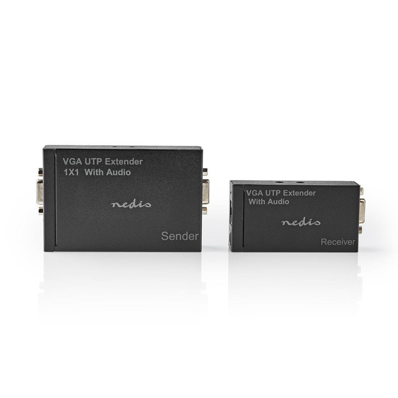 Nedis CREP5930BK Vga- En Audio-extender Tot 300 M Over Cat5e Cat 6 Transmitter En Receiver