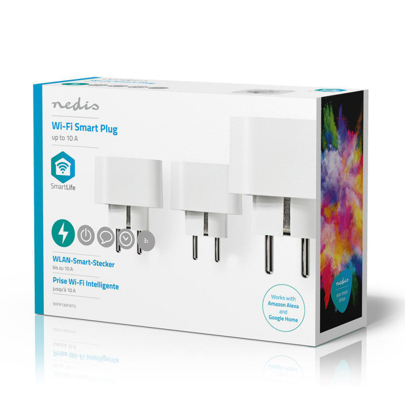 Nedis WIFIP130FWT3 Wi-fi Smart Plug Schuko Type F 10 A 3-pack