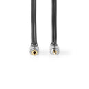 Nedis CAGC22050AT100 Stereo-audiokabel 3,5 Mm Male - 3,5 Mm Female 10,0 M Antraciet