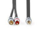 Nedis CAGC22200AT15 Stereo-audiokabel 3,5 Mm Male - 2x Rca Male 1,50 M Antraciet