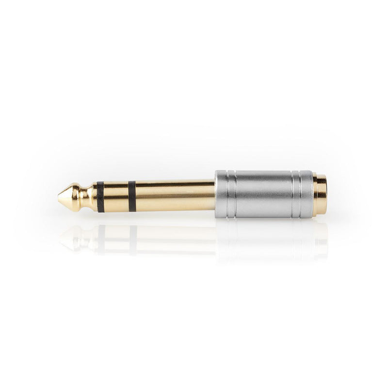 Nedis CAGC23930ME Audio-adapter 6,35 Mm Male - 3,5 Mm Female Metaal Zilver