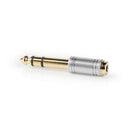 Nedis CAGC23930ME Audio-adapter 6,35 Mm Male - 3,5 Mm Female Metaal Zilver