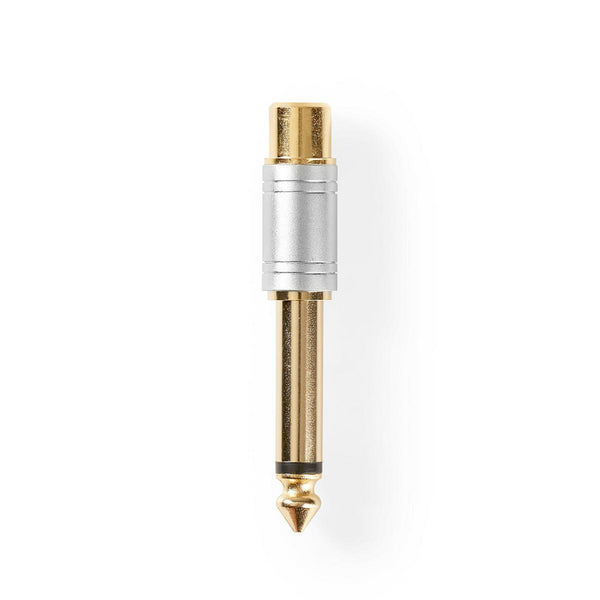 Nedis CAGC23935ME Audio-adapter 6,35 Mm Male Naar Rca Female Metaal Zilver