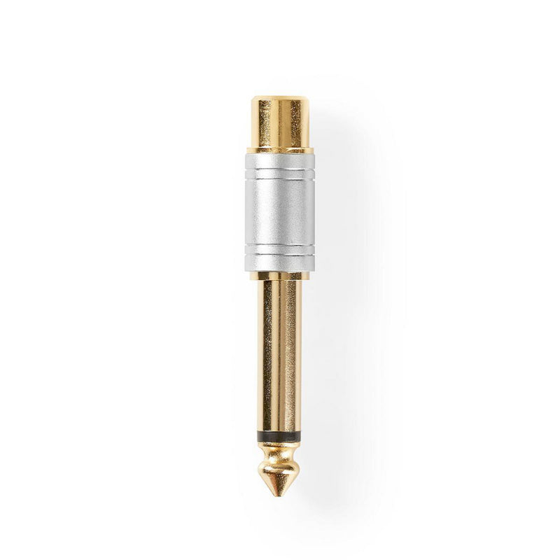 Nedis CAGC23935ME Audio-adapter 6,35 Mm Male Naar Rca Female Metaal Zilver