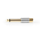Nedis CAGC23935ME Audio-adapter 6,35 Mm Male Naar Rca Female Metaal Zilver