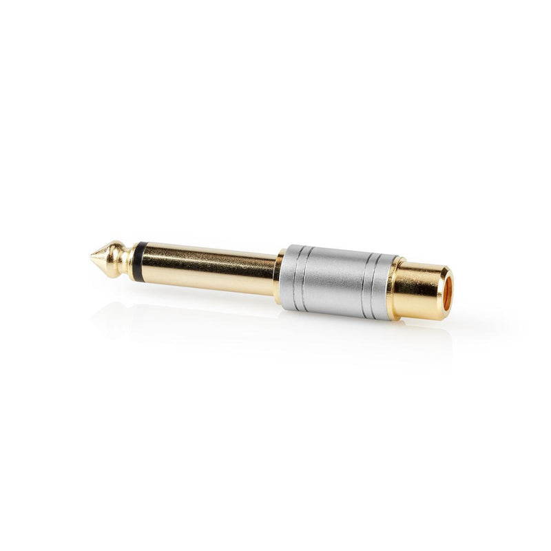 Nedis CAGC23935ME Audio-adapter 6,35 Mm Male Naar Rca Female Metaal Zilver