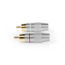 Nedis CAGC24903ME Stereoconnector Rca Male Metaal Zilver