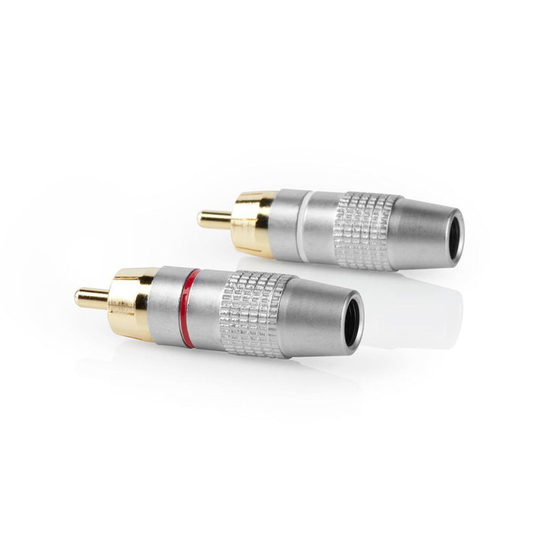 Nedis CAGC24903ME Stereoconnector Rca Male Metaal Zilver