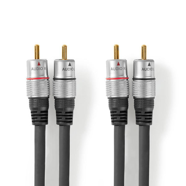 Nedis CAGC24200AT25 Stereo-audiokabel 2x Rca Male - 2x Rca Male 2,50 M Antraciet