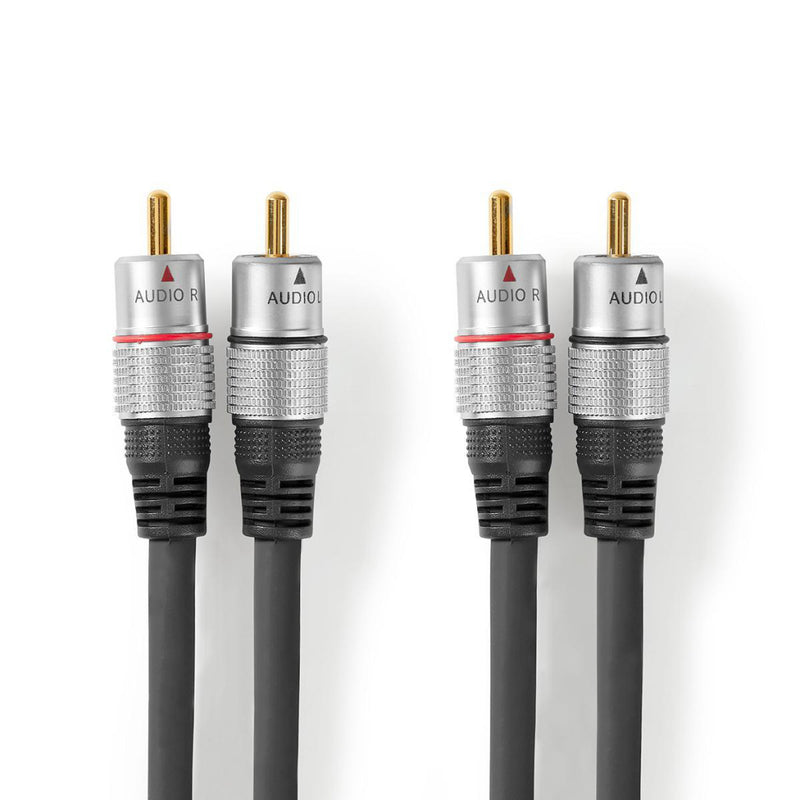 Nedis CAGC24200AT200 Stereo-audiokabel 2x Rca Male - 2x Rca Male 20,0 M Antraciet