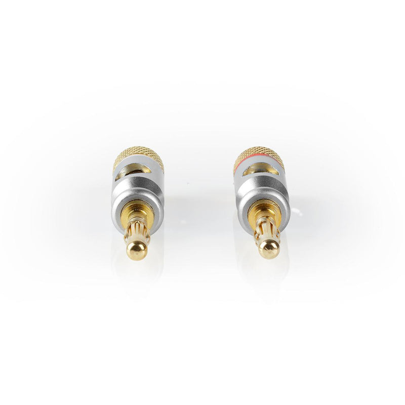 Nedis CAGC26900ME Banaanstekker Recht Male Verguld Schroef Diameter Kabelinvoer: 7.0 Mm Zink Legeri