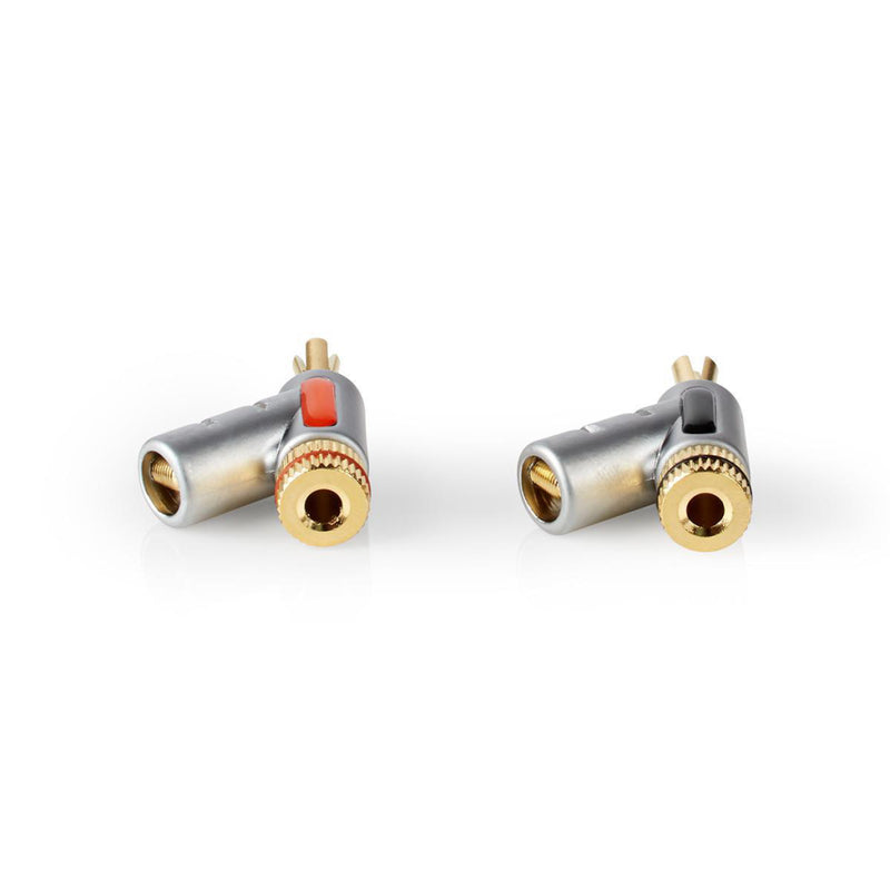 Nedis CAGC26990ME Banana Connector Male - Female Metal Silver