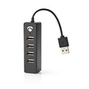 Nedis UHUBU2420BK Usb-hub 4-poorts Usb 2.0 Zwart